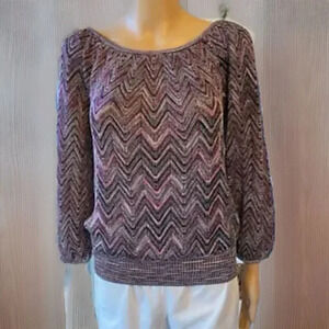 Passion Glam Party Multicolored Metallic Knit Fairy Whimsigoth Blouse Top Lady M